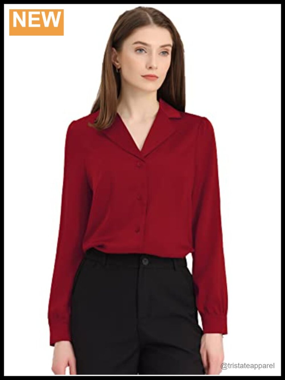 Elegant Satin Long Sleeve Button Down Blouse